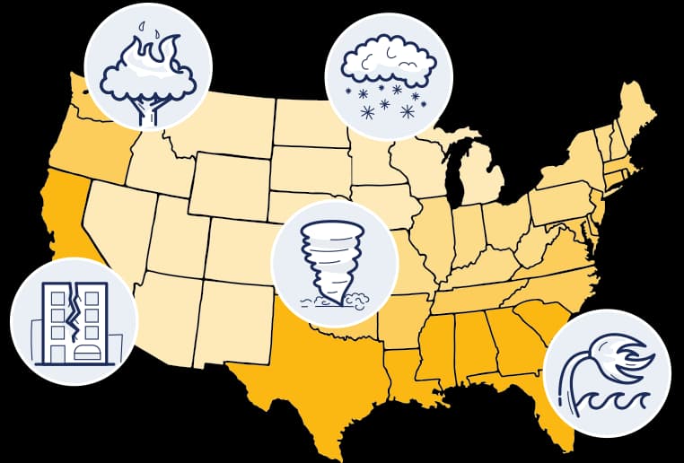 Recoop U.S. disaster coverage map