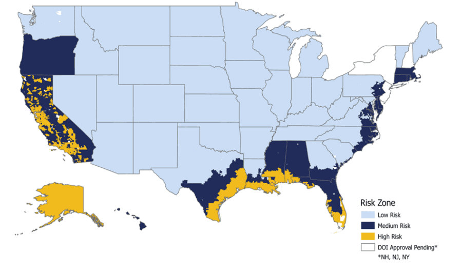 Recoop U.S. risk zone map